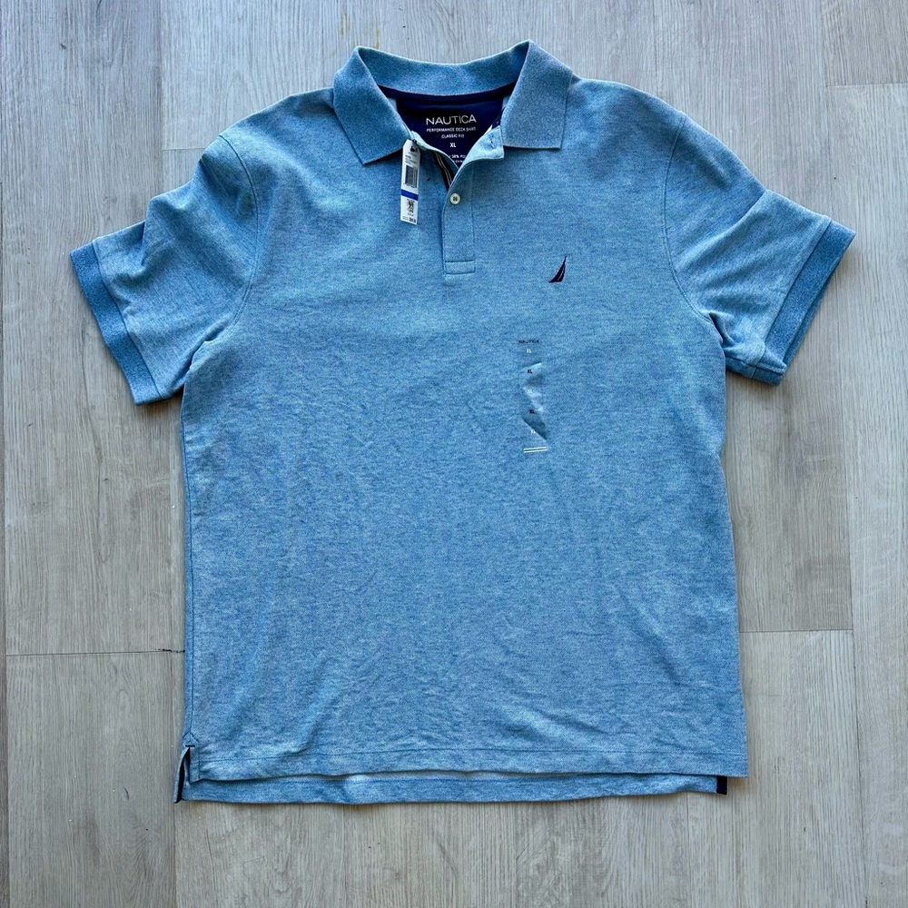 Nautica Short Sleeve Polo Shirt (Brand New w/ Tags) Light Blue - XL